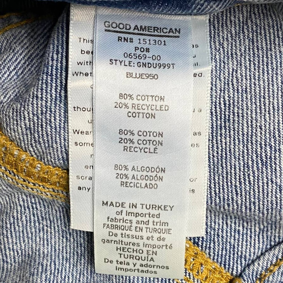 Good American Jeans Women's Size 28 Blue 90's Duster Straight Leg Distressed - Picture 11 of 15